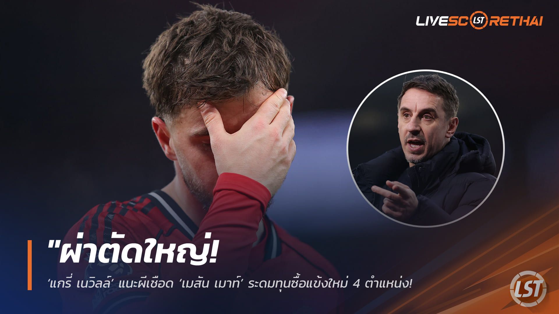 ข่าวฟุตบอล วันพุธ ที่ 6 พฤษภาคม 2568 : "ผ่าตัดใหญ่! ‘แกรี่ เนวิลล์’ แนะผีเชือด ‘เมสัน เมาท์’ ระดมทุนซื้อแข้งใหม่ 4 ตำแหน่ง – จี้ ‘คาร์ริค’ รื้อแนวรับ-แดนกลางหากหวังท้าชิงแชมป์!"
